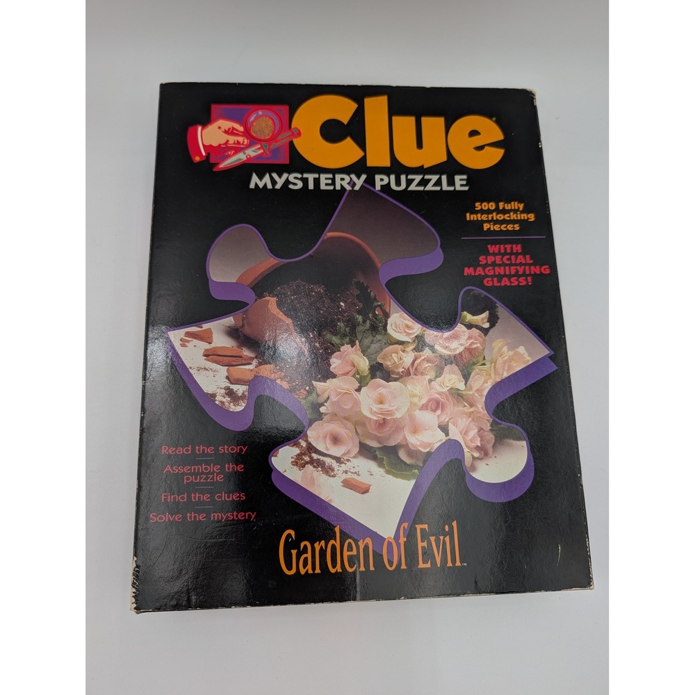 Clue Mystery Puzzle Black Garden of Evil 500 Pieces 1992 Milton Bradley